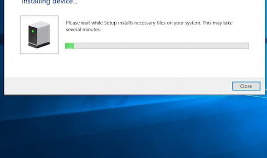 Image showing the "Installing device" progress bar