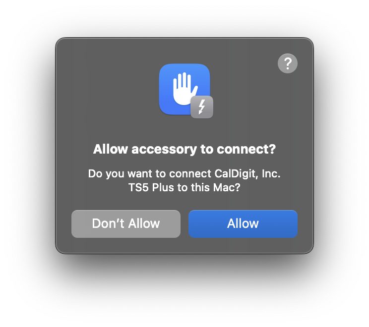 Allow TS5 Plus connection to the Mac.