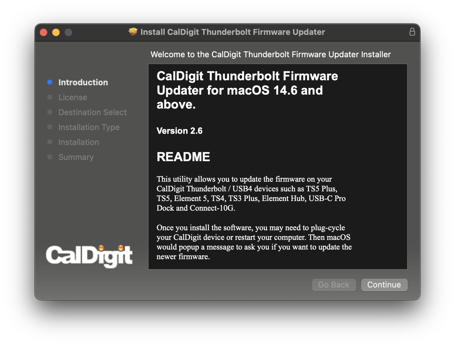 CalDigit Thunderbolt Firmware Updater Installer