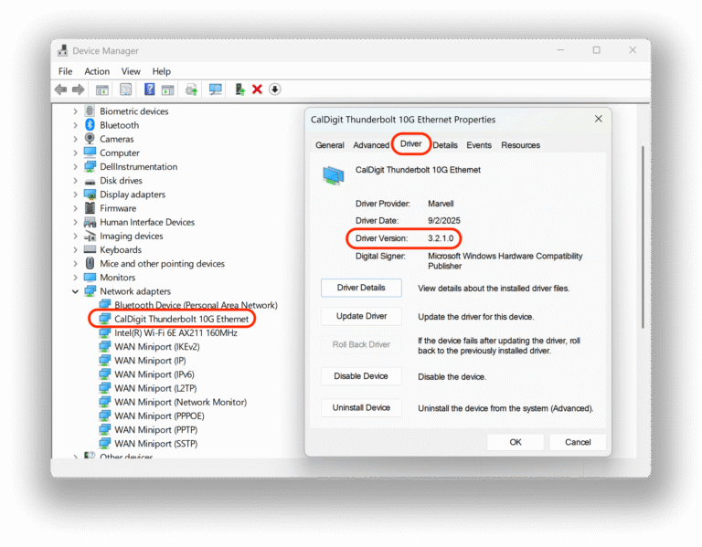 CalDigit TS5 Plus and Connect-10G Windows Ethernet Driver Update ...